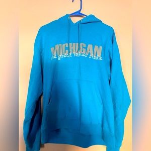 Blue Michigan Great Lakes Sweatshirt Hoodie